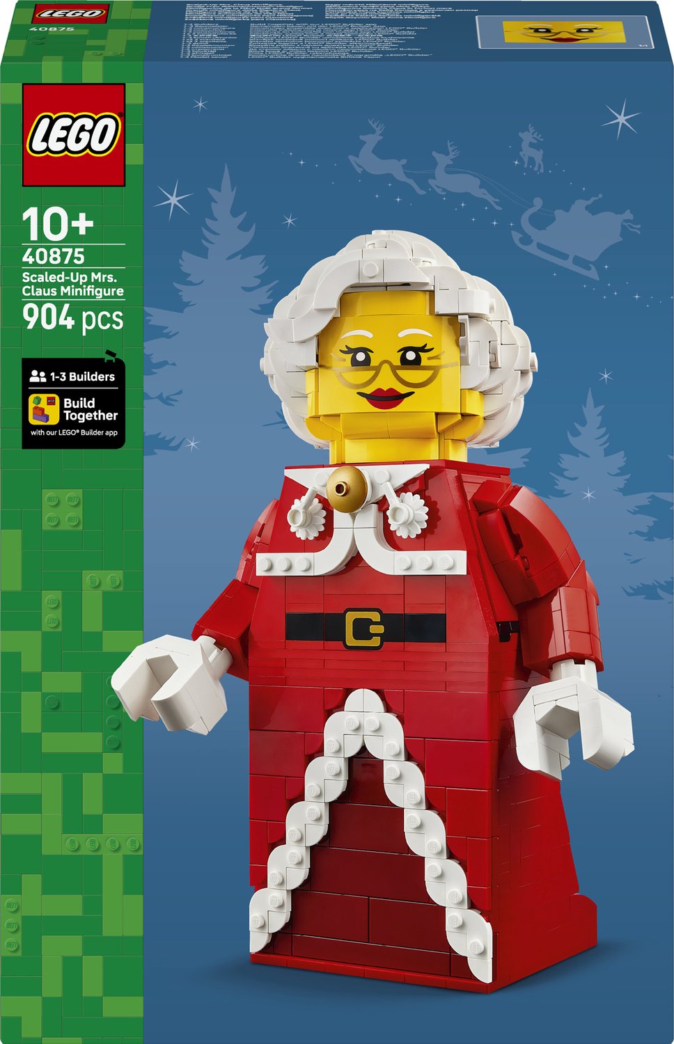 LEGO® Grote Minifiguur van de Kerstvrouw - Bouwset met Kerstfiguur voor Volwassenen en Kinderen Vanaf 10 Jaar - Kerstdecoratie met Feestelijke Details - Creatieve Cadeautip voor Gezinnen - 40875
