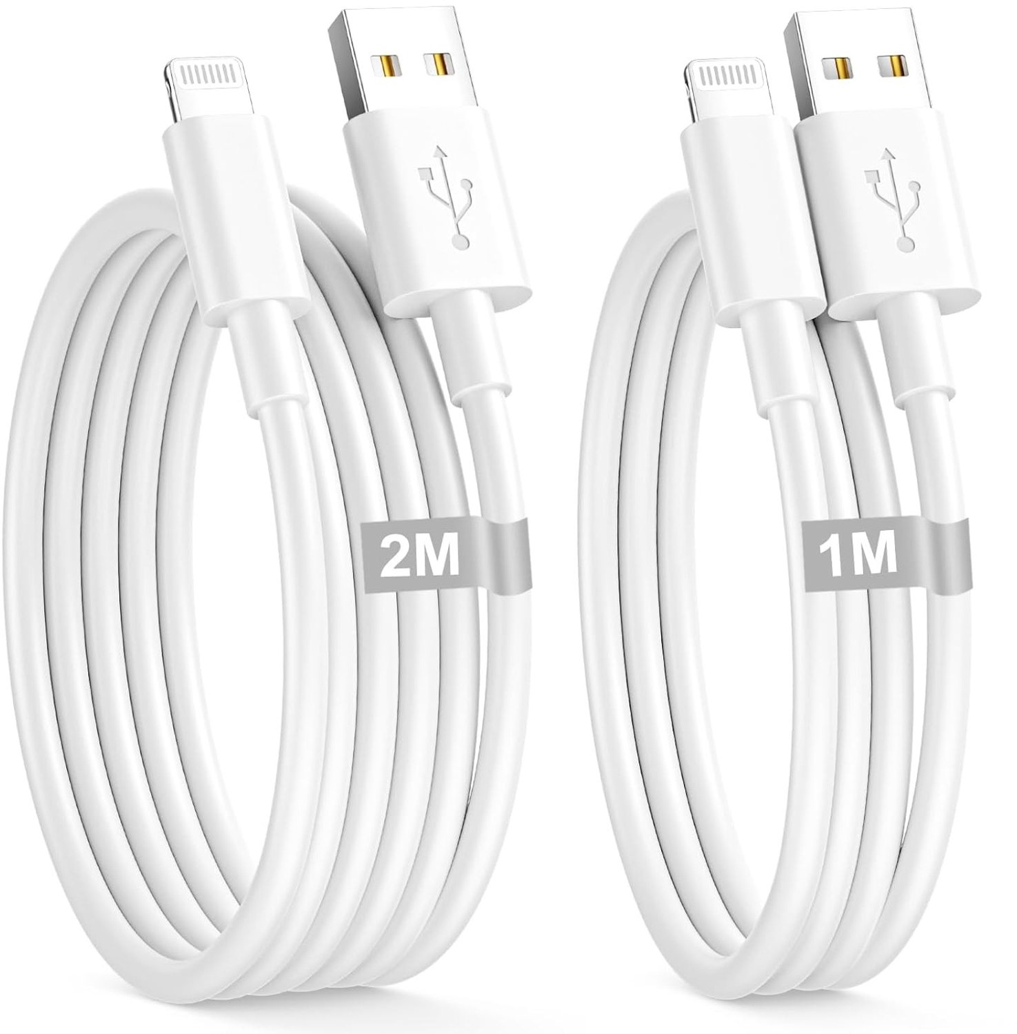 Kabel voor iPhone en iPad, USB naar Lightning, 1M en 2M, MFi-gecertificeerd, snelladen en datatransfer