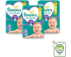 3 x Pampers – Luiers – Active Baby Maat 4 – 46 Luiers - Grootverpakking - Vaatwasstrips - Baby Luier - Baby Droog - Baby Luchtdoorlatend - Baby Comfort - Baby Nacht