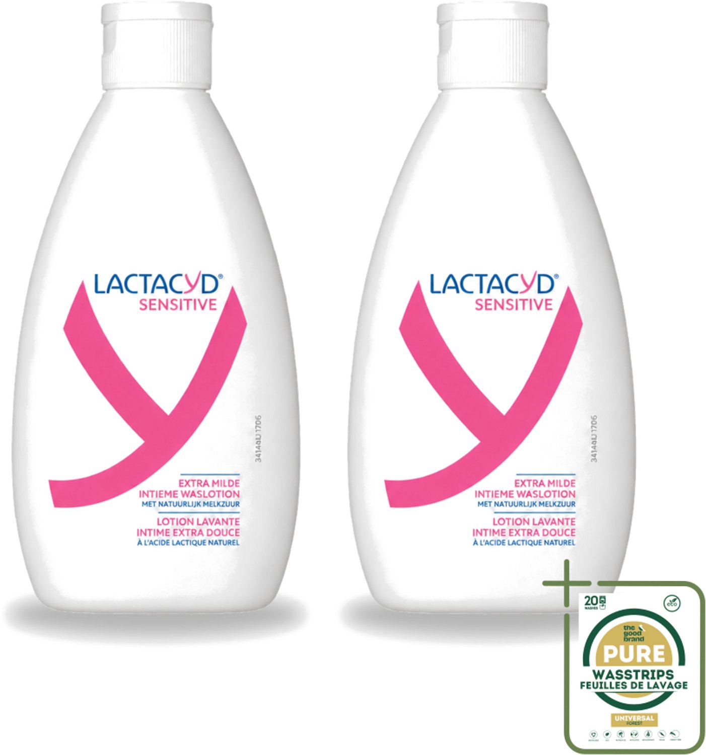 2 x Lactacyd Sensitive - Intieme Waslotion - Extra Gevoelig - Met Natuurlijk Melkzuur - 300 ml - Intieme Waslotion - Gevoelige Huid - Melkzuur - Katoenextract - Extra Milde Waslotion