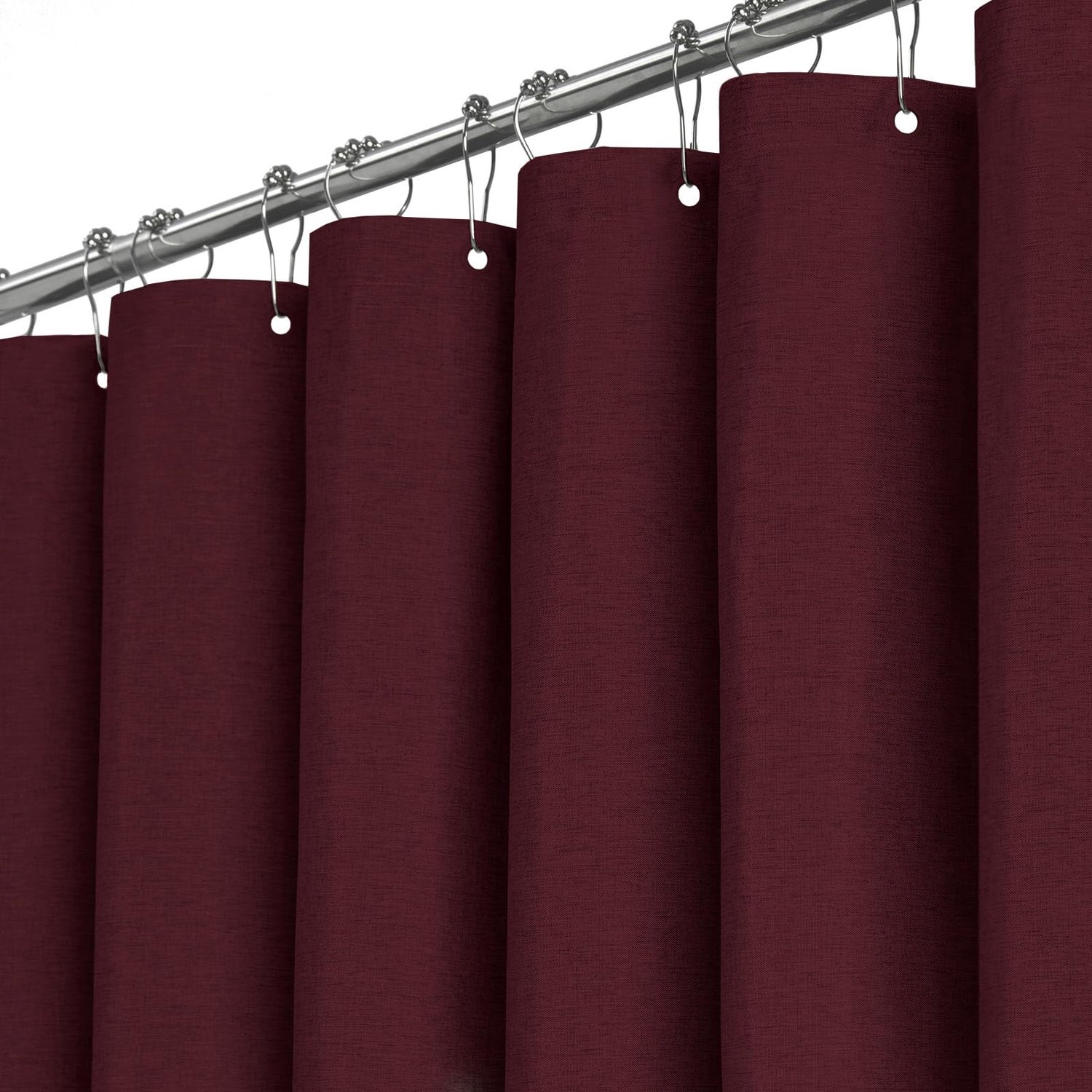 BTTN Douchegordijn, stof, 120 x 200 cm, smalle linnentextuur, anti-schimmel, waterdicht textiel douchegordijn met 8 plastic haken, verzwaarde polyeste