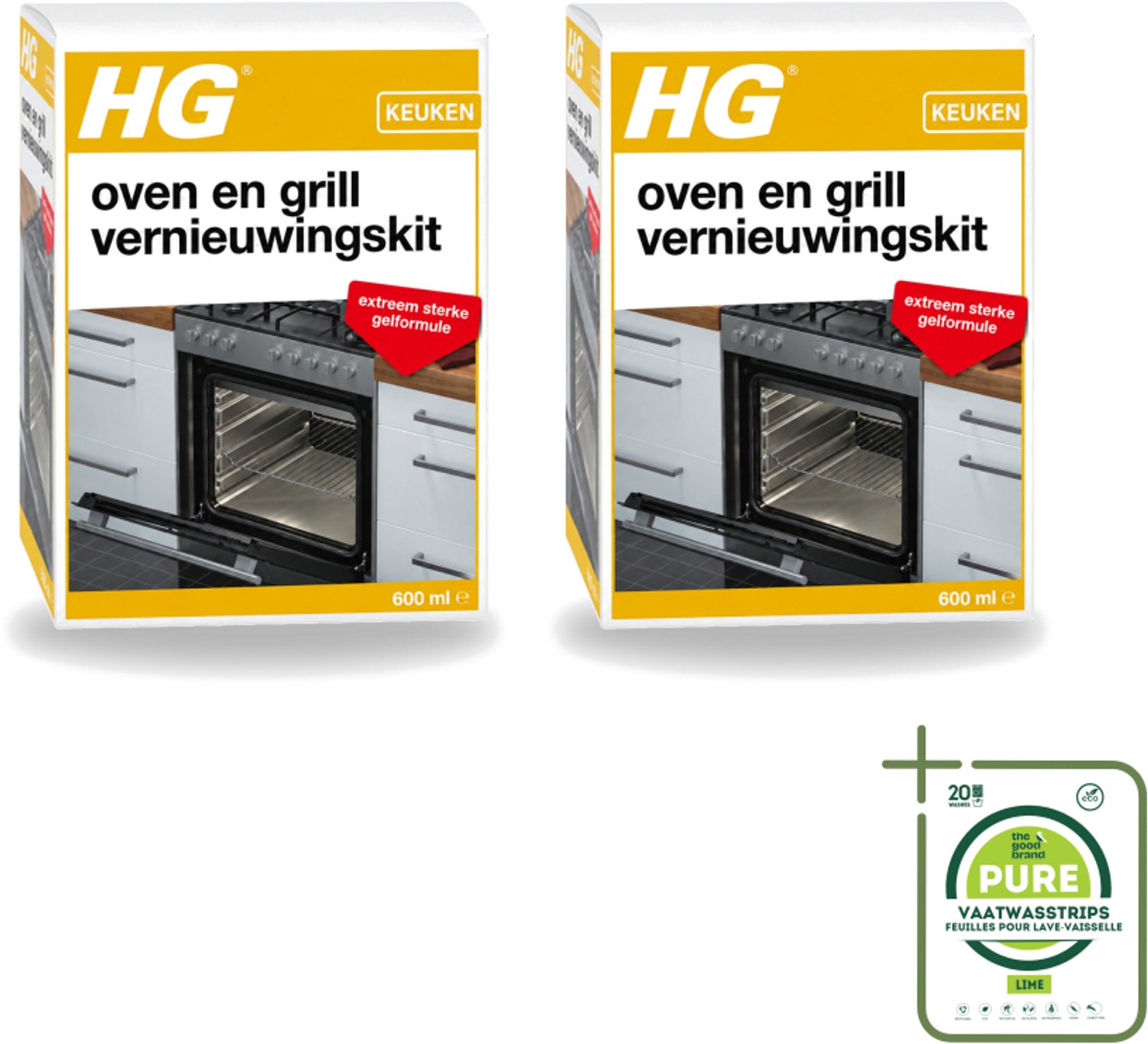 2 x HG - Oven & Grill Vernieuwingskit - Sterke Gelformule - 600 ml - Grootverpakking - Oven Reinigen - Grill Reinigen - Bakplaat Reinigen - Rooster Reinigen - Vet Verwijderen