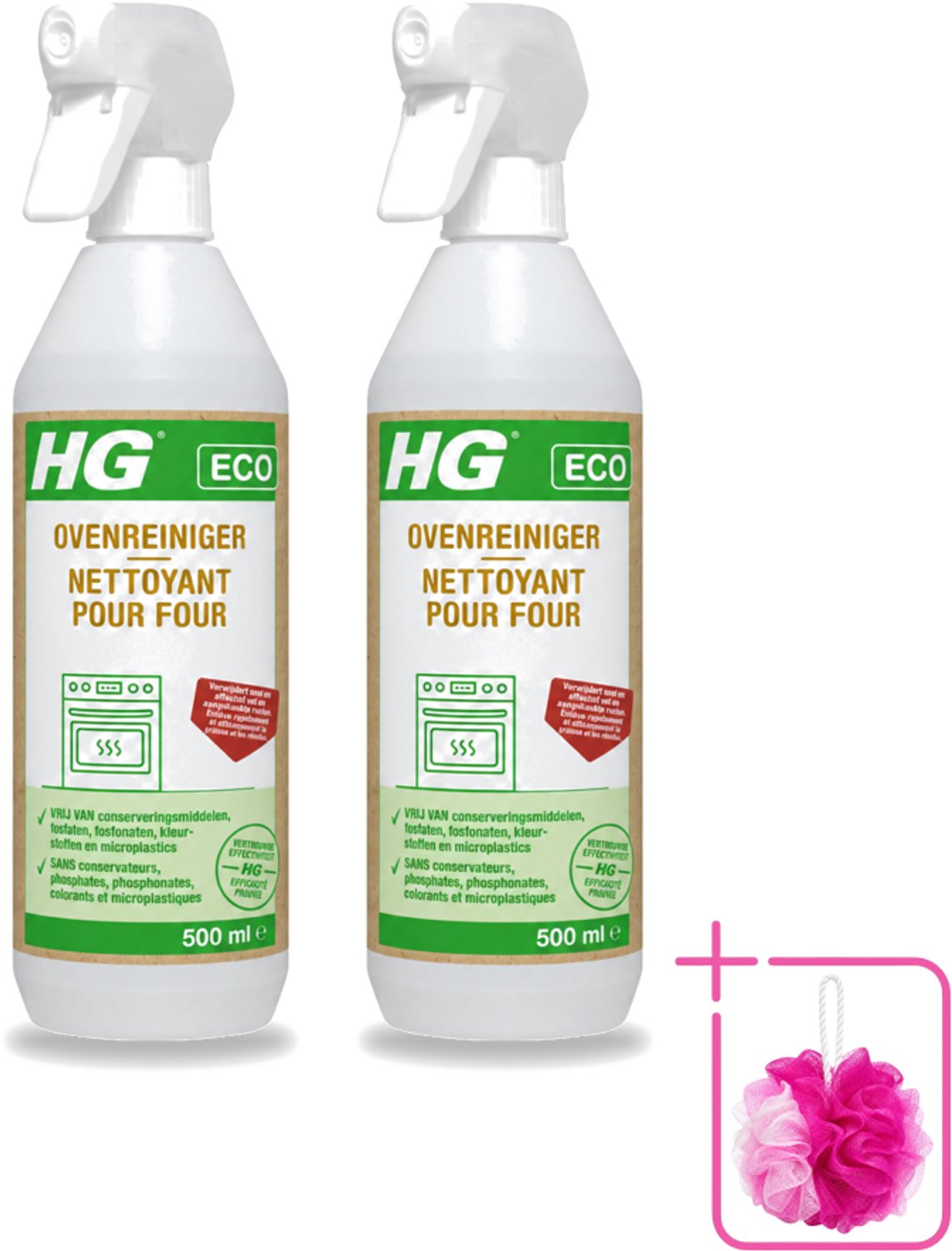 2 x HG ECO - Ovenreiniger - Verwijdert Snel & Effectief - Duurzaam & Ecologisch - 500 ml - Bulkverpakking - Oven reinigen - Vet verwijderen