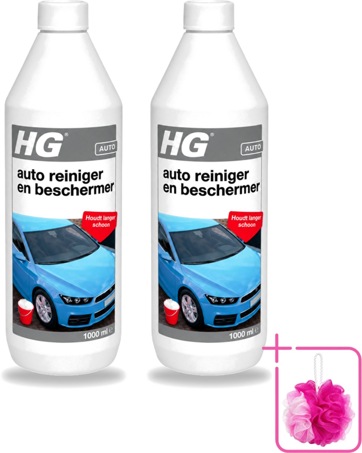 2 x HG - Autoreiniger & Beschermer - Houdt Langer Schoon - 50 tot 60 Wasbeurten - 1L - Bulkverpakking - Autoreiniger - Douchemop - Autobeschermer