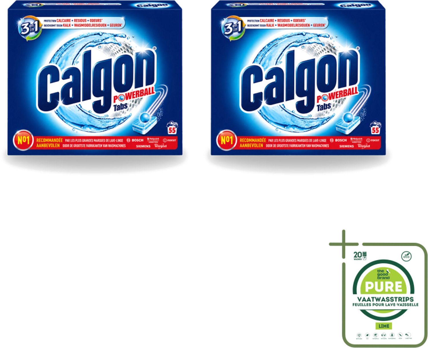 2 x Calgon - Wasmachinereiniger - Tegen Kalkaanslag / Wasmiddelresten / Geuren - 55 Tabletten - Grootverpakking - Wasmachine Reinigen - Kalkaanslag Voorkomen - Wasmiddelresten Verwijderen - Geuren Neutraliseren - Wasmachine Schoonhouden