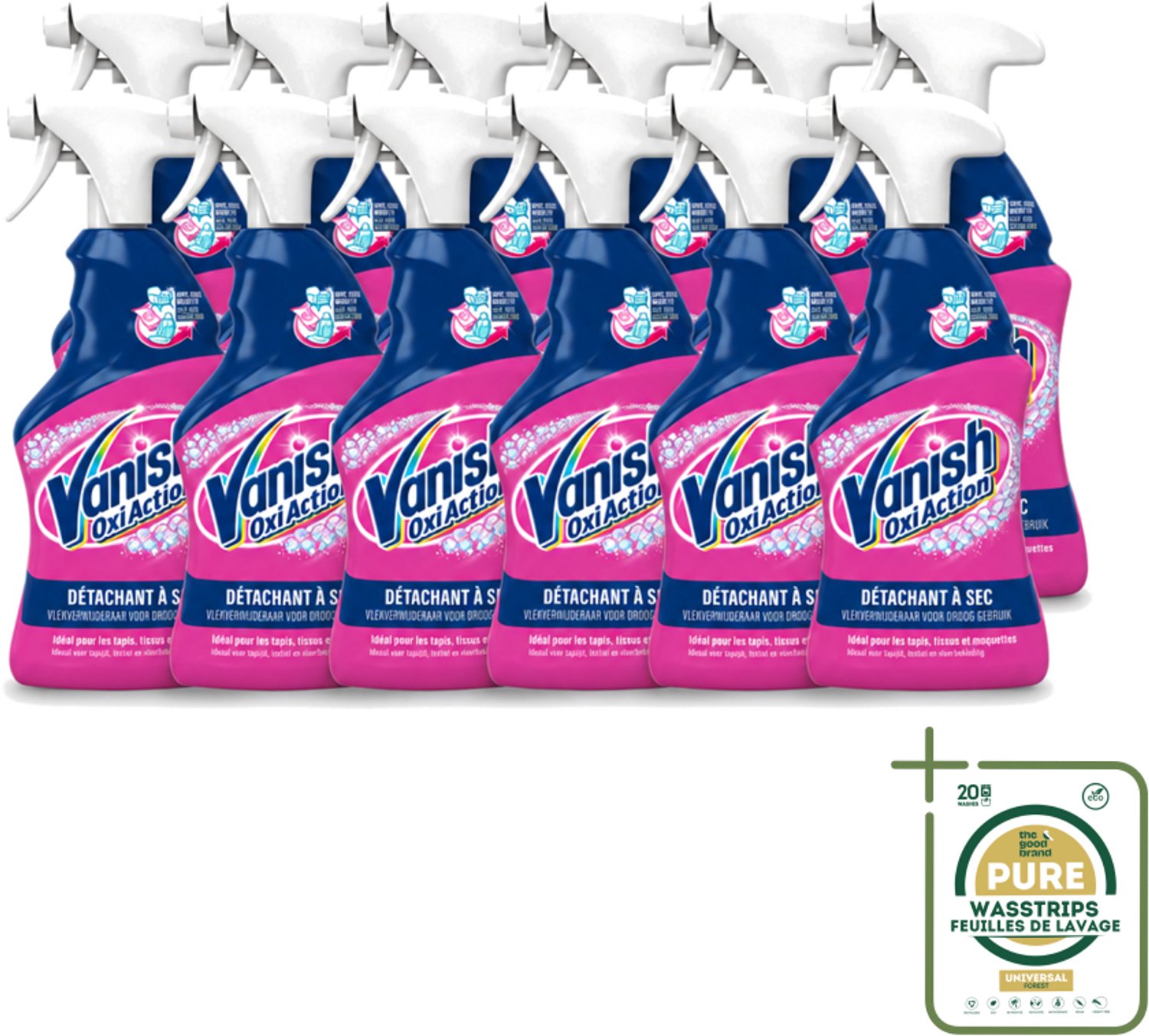 12 x Vanish Oxi Action - Vlekkenverwijderaar Spray - Voor Tapijt. Textiel & Vloerbekleding - 500 ml - Wasstrips - Vlekkenverwijderaar - Tapijt Reinigen - Textiel Reinigen - Vlekken Verwijderen - Vlekken Op Kleding
