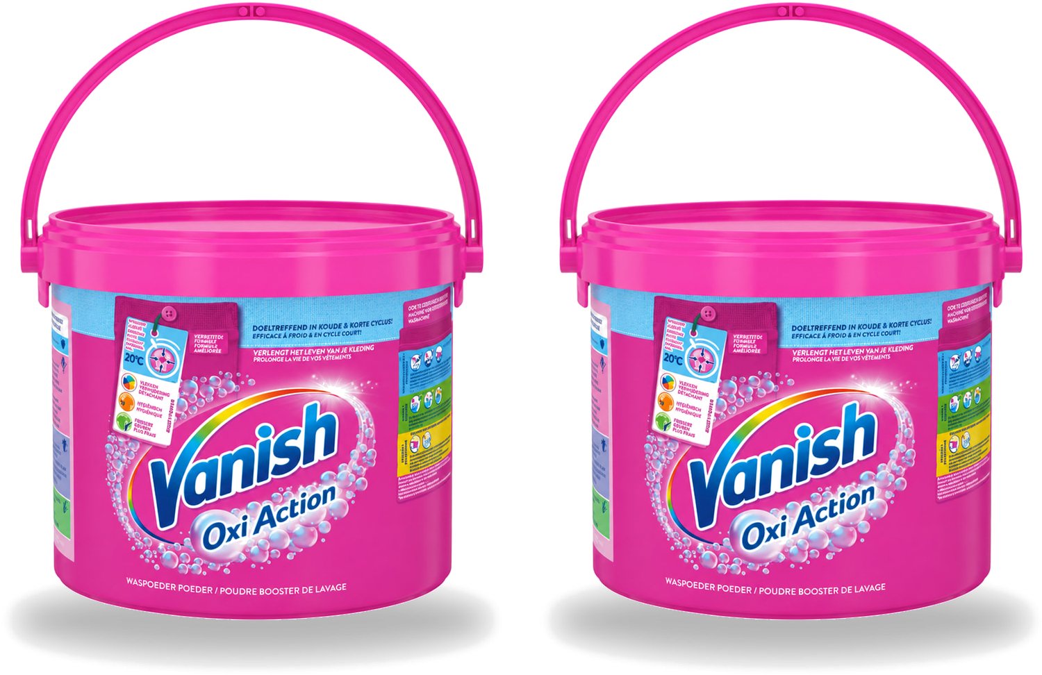 2 x Vanish Oxi Action - Vlekkenverwijderaar - Wasbooster - Gekleurde Was - 2.7 Kg - Voordeelverpakking - 2 stuks