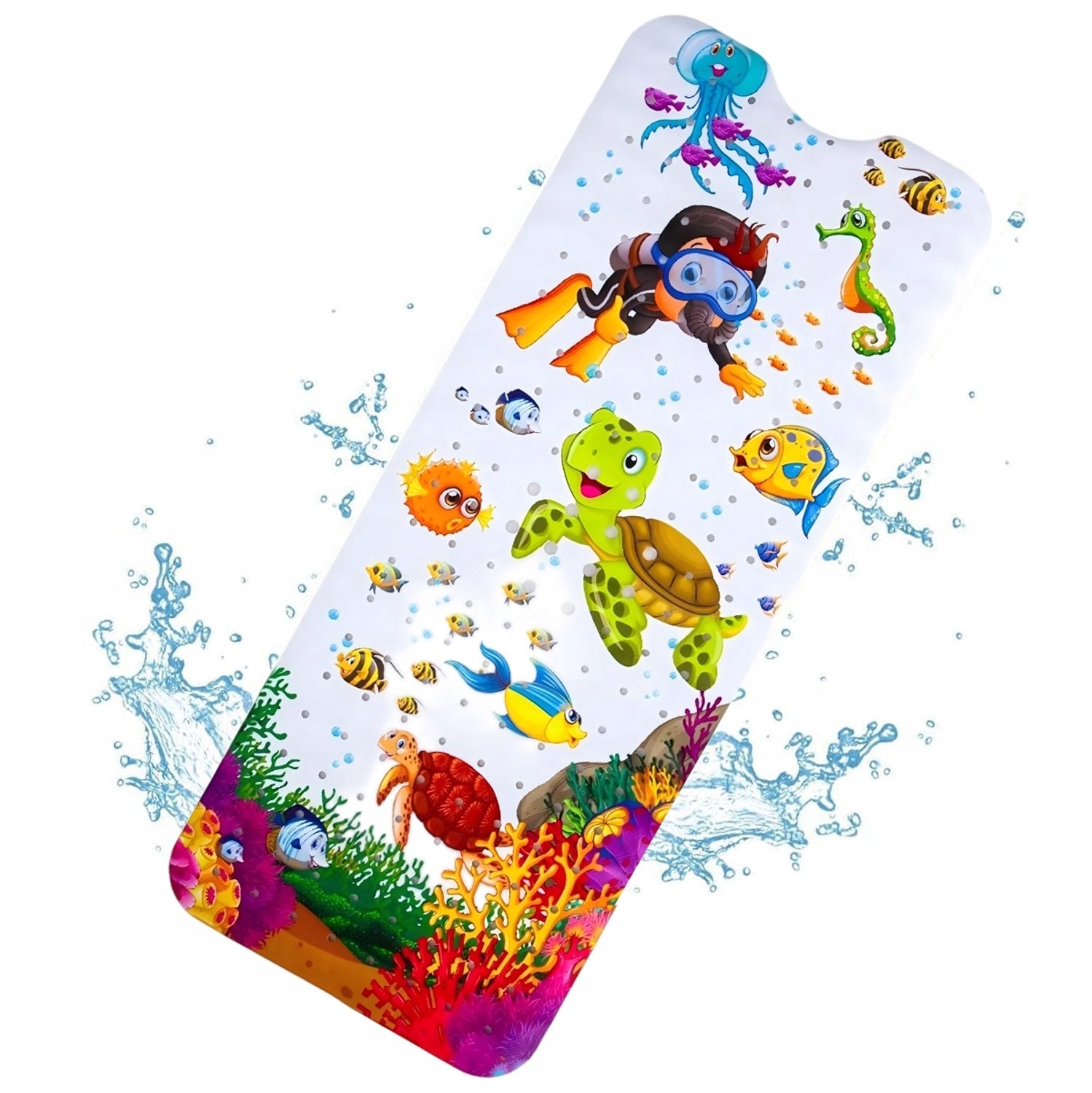 Antislip Badmat Kinderen Baby Douche - 100x40cm - Oceaan Wereld