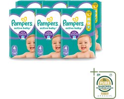 6 x Pampers – Luiers – Active Baby Maat 4 – 46 Luiers - Wasstrips - Baby Luier - Baby Droog - Baby Luier Actief - Baby Luier 46 Stuks - Baby Luier 9-14 Kg