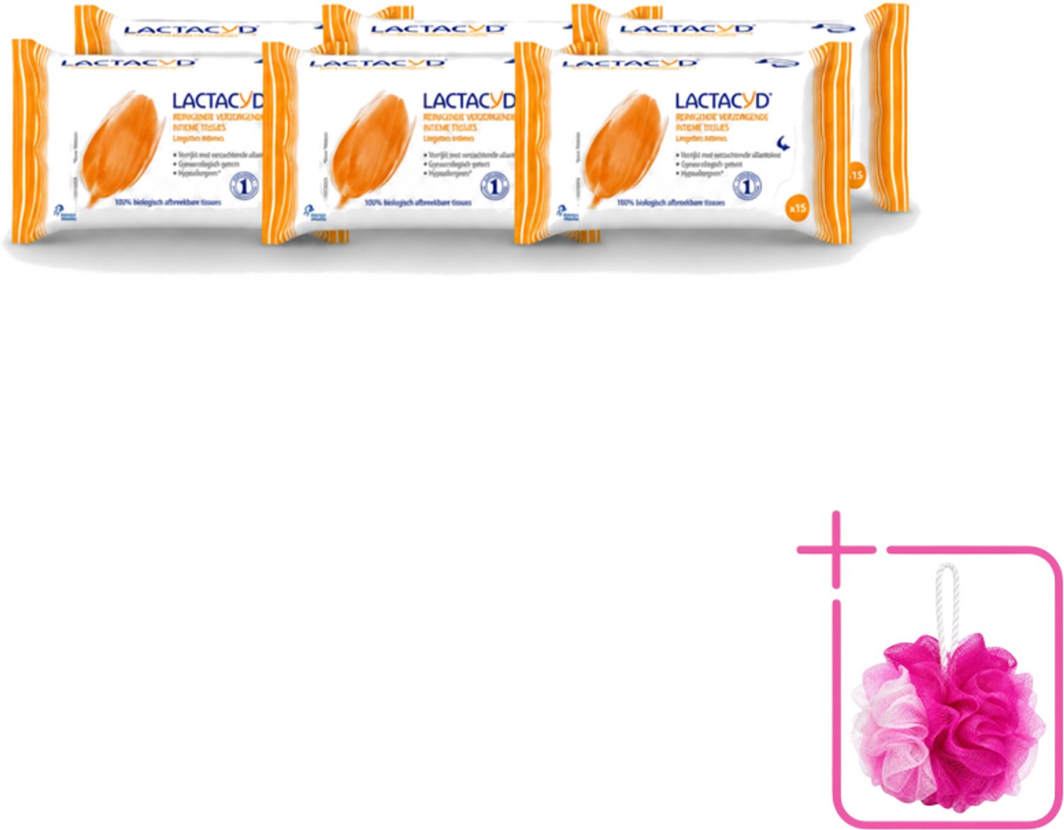6 x Lactacyd Classic - Intieme Doekjes - Reinigend - Biologisch Afbreekbaar - 15 Doekjes - Bulkverpakking - Intieme doekjes - Reiniging intieme zone