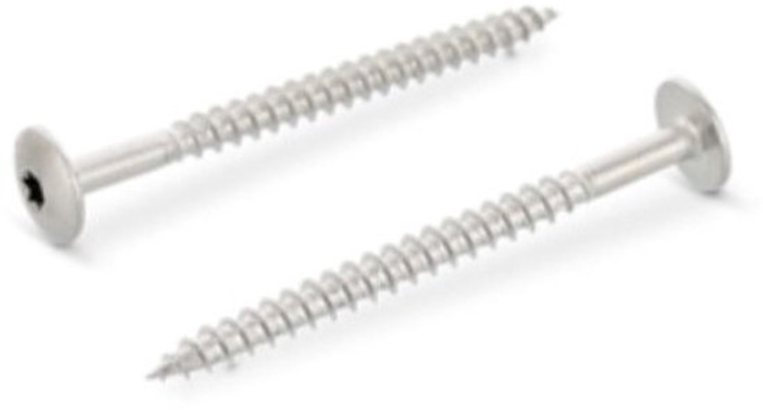 Houtschroeven Platte Kop - Verzinkkop Schroeven - Meubelbouw - Roestvrij Staal A2 - 5.5x60 mm - Zilver