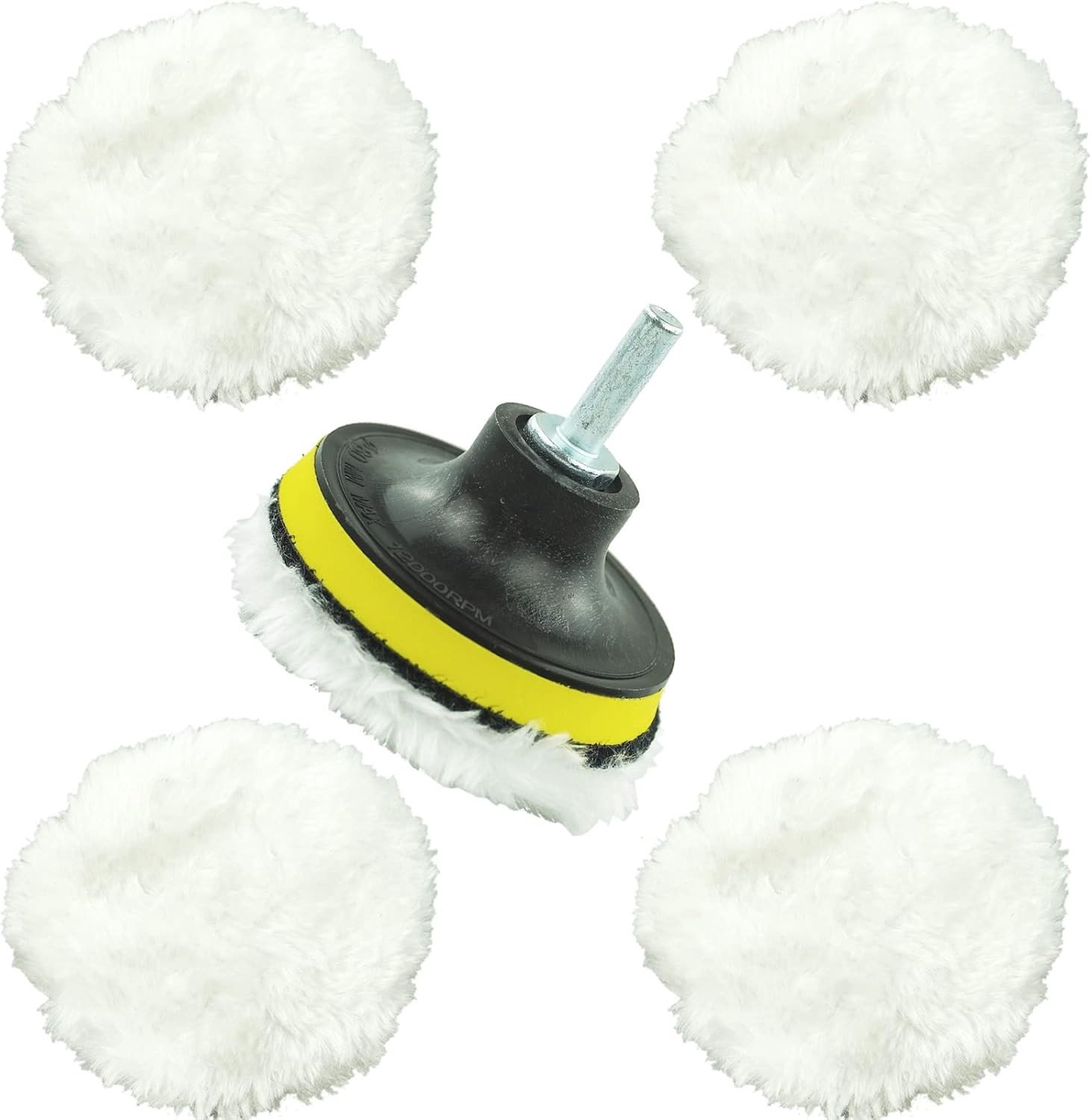 Polijstpads - Zwart - 3 Inch - Voor Boor met M14 Adapter - Voor Auto
