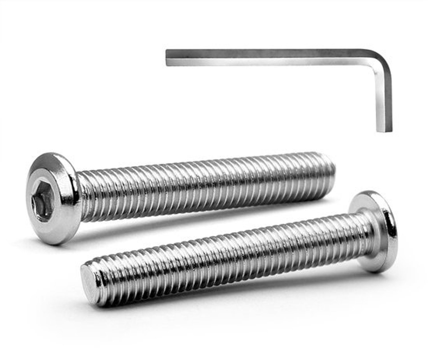 Binnenzeskant Schroeven - Meubelbouten Platte Kop - Meubels Monteren - Volledige Schroefdraad - M8 x 50mm - Zilverkleurig