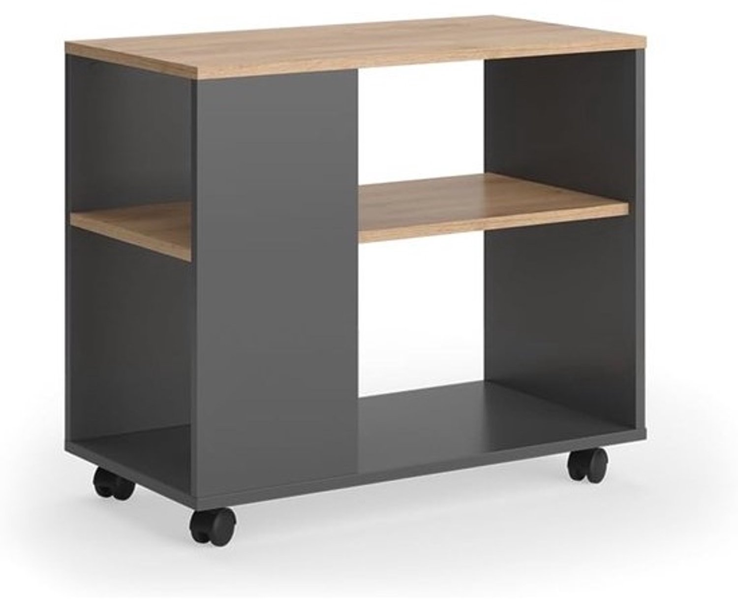 Salontafel op wielen - Bijzettafel modern - Woonkamer meubel - Ruim en functioneel - 70 x 36.6 cm