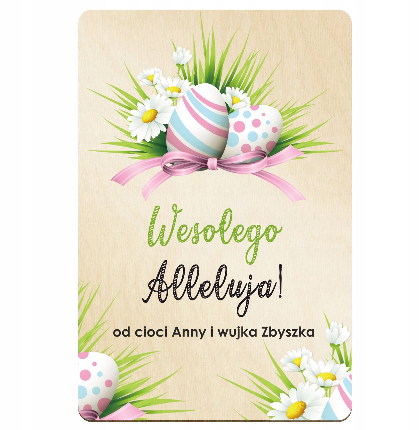 Houten Paasdecoratie met Gepersonaliseerde Tekst
