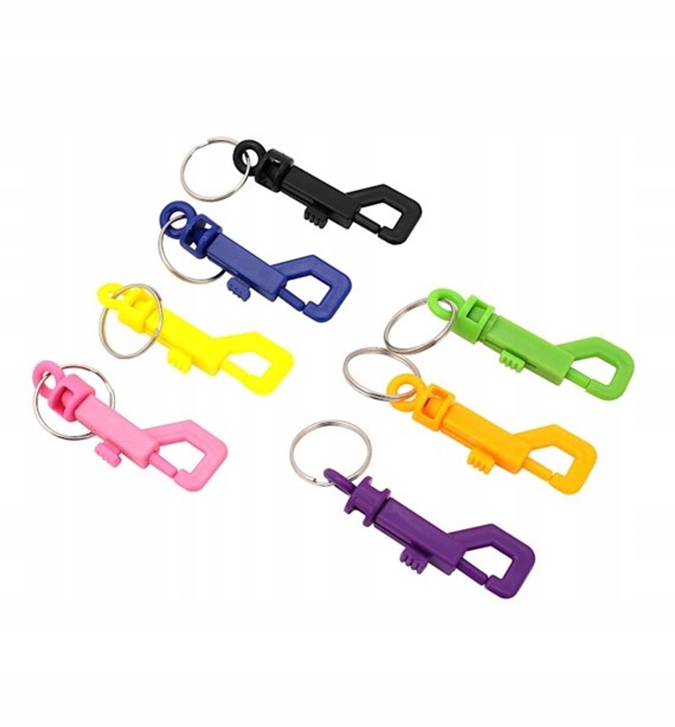 Plastic Sleutelhanger Karabijnhaak XL 65mm met Sleutelring
