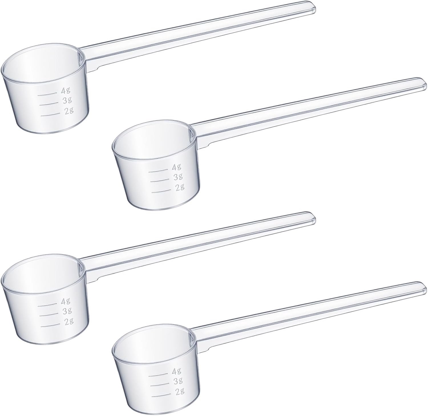Maatlepels 4 stuks - 5g 10ml transparant - nauwkeurig doseren - ideaal voor koken - ShopVlot
