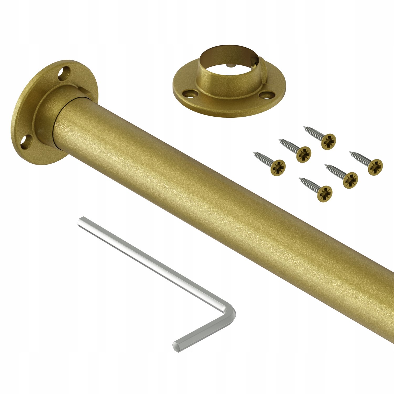 Gouden Kledingstang Kast 25mm x 100cm met Bevestigingsbeugels