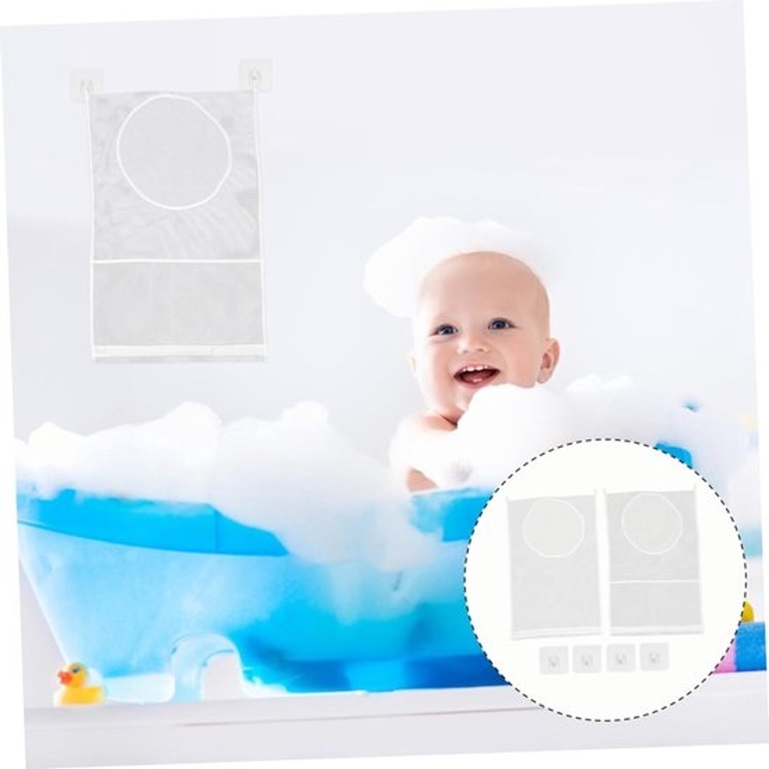 ABOOFAN 2 Stuks Vuile Kleren Netje Badspeelgoedbak Kinderwasmand Badspeelgoed Houder Kinderspeelgoed Opbergzakken Huishoudelijke Ophangzak Polyester Een Bad Nemen Baby Grote Netje Wit