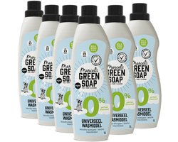 Marcel's Green Soap Wasmiddel - 0% - 6 x 1L - 138 wasbeurten - Parfumvrij