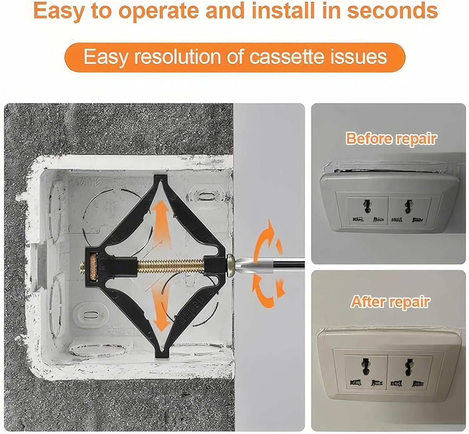 Reparatietool voor controlekast 86 mm - wandmontage - hoogtes verstelbaar - snelle installatie in 30 seconden - ShopVlot