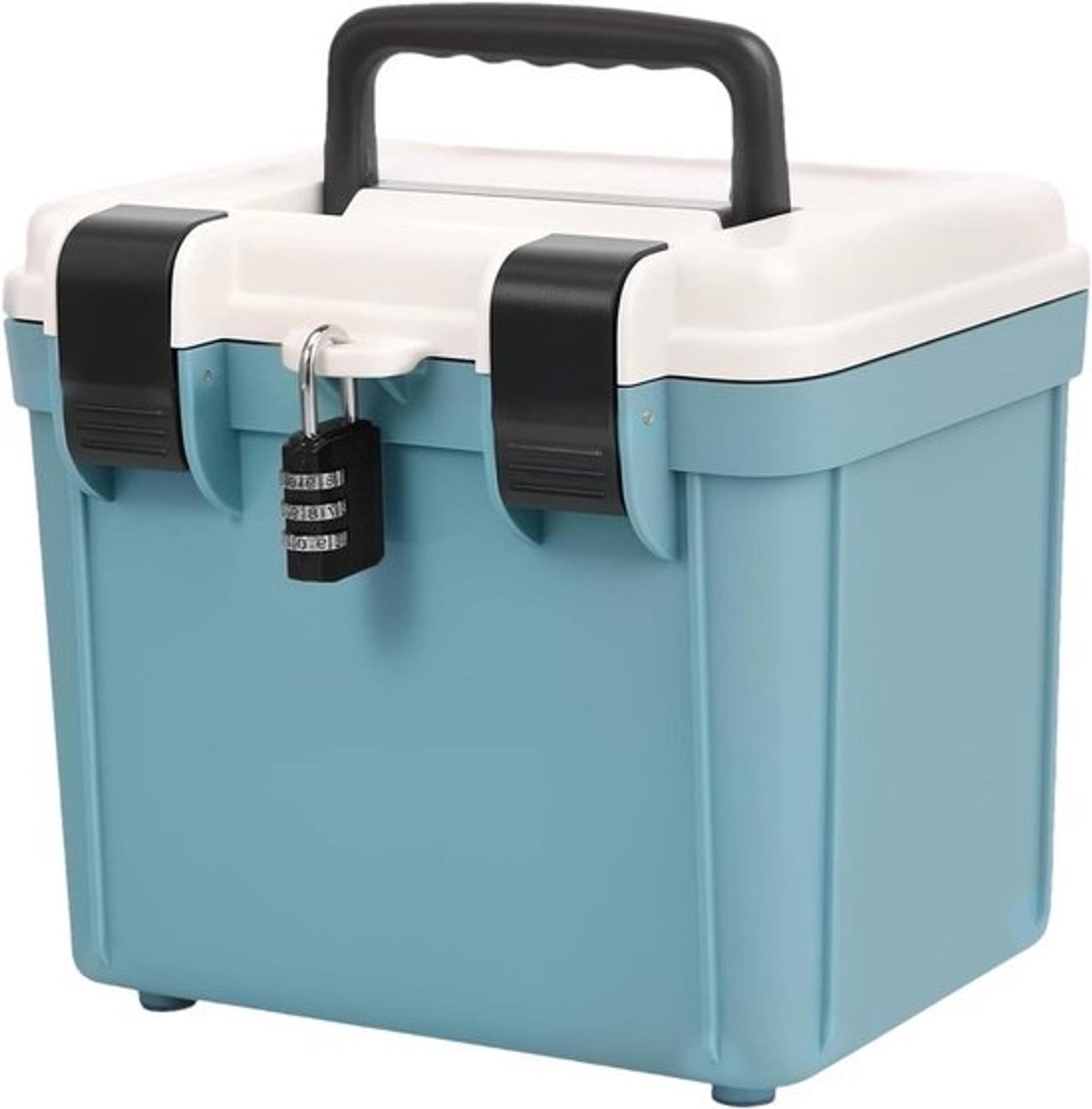 Afsluitbare opbergdoos - Combinatiekluis organizer - Veilig spullen bewaren - Wachtwoord beveiliging - 30 x 20 cm - Blauw
