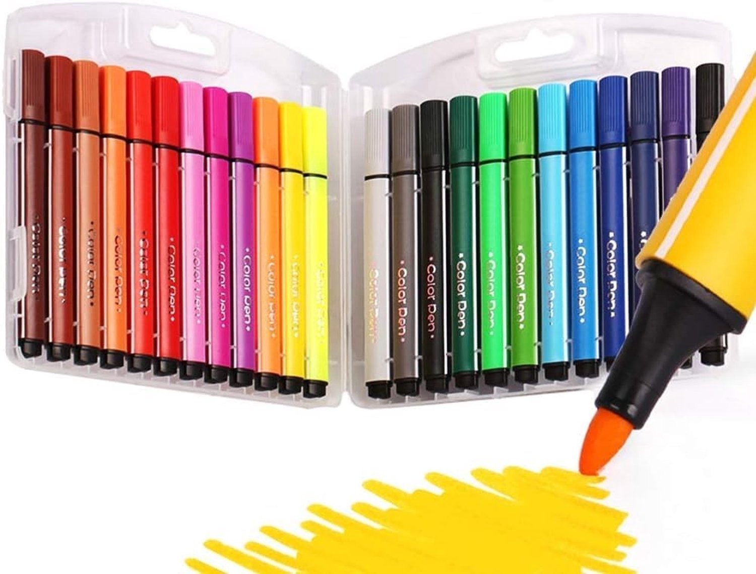Aquarelstiftenset - 24 Kleuren - Wasbare Viltpunten - Voor Kinderen en Volwassenen