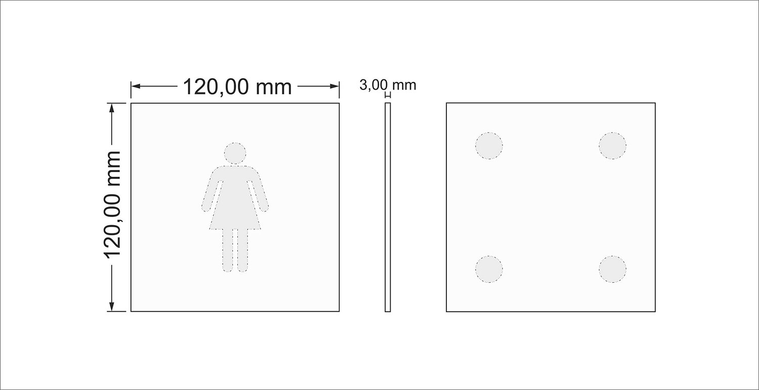 Bord object is alarm - 12 x 12 cm - 3 mm aluminium composiet - duurzaam gebruik - Vemera