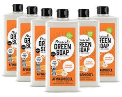 Marcel's Green Soap Afwasmiddel - Sinaasappel & Jasmijn - 6 x 500ml