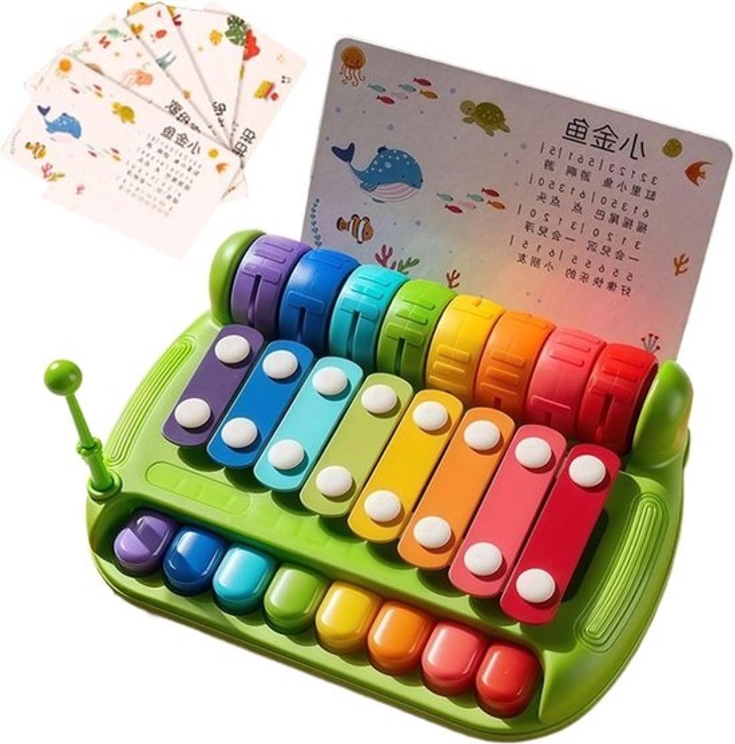 Kinderxylofoon Piano - Muziek Speelgoed - Muzikale Opvoeding - Kleurenkoppelspel - 21 x 16 x 7 cm - Multicolor