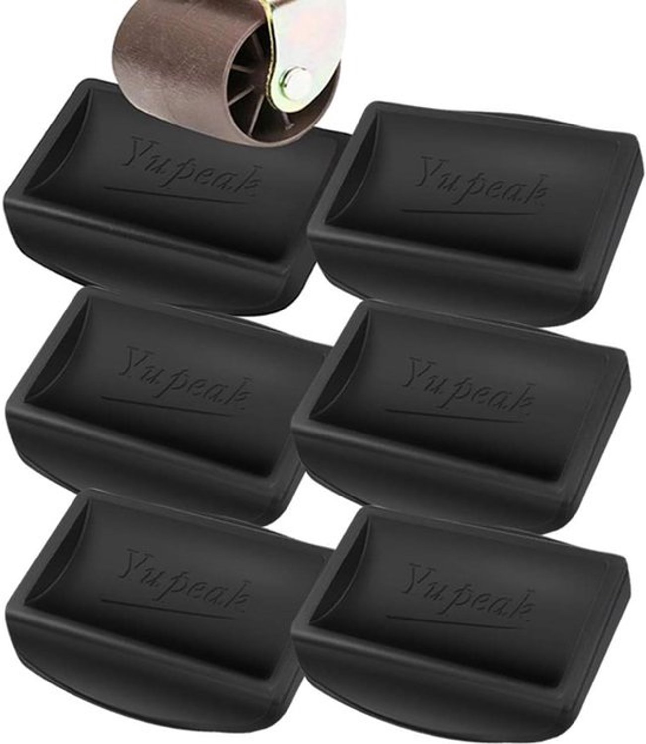 Bed- en meubelstoppers - Wielbeschermers - Vloerbescherming - Extra stevig siliconen - Voor wielen tot 10cm - Zwart