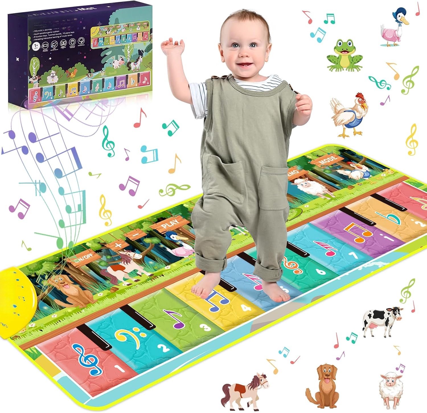 QEVA Pianomat - Dansmat - Muziek Speelmat - Veelkleurig - 29cm x 20cm x 6cm