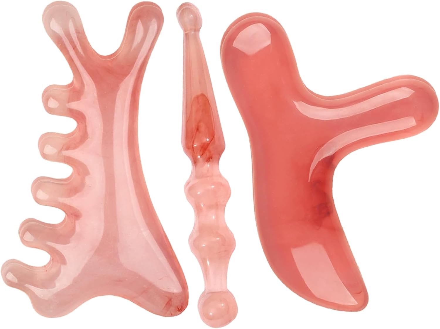 Gua Sha set 3 stuks - natuurlijke bijenwas harten - voor gezichtsmassage - vermindert zwelling - ShopVlot