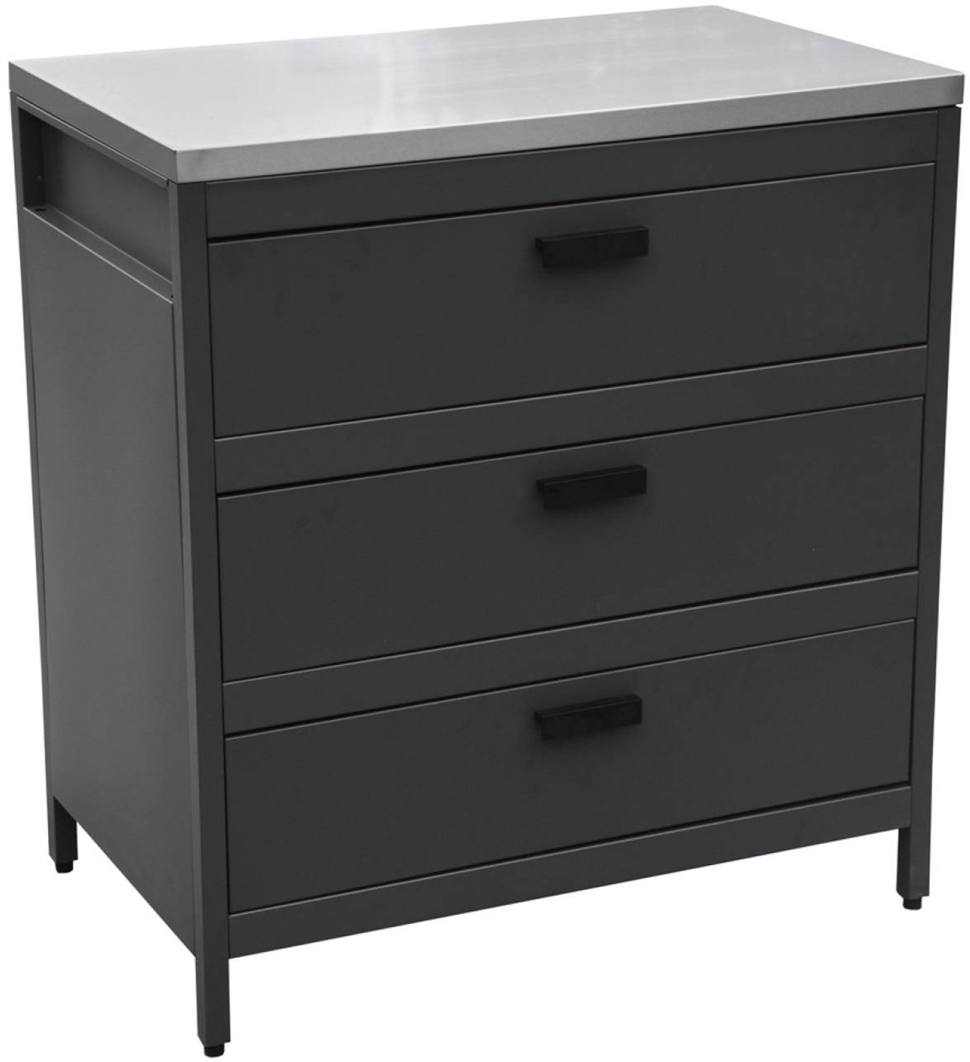 sweeek - Buitenkeukenmodule met 3 lades staal 80x51x87,5cm - naxos