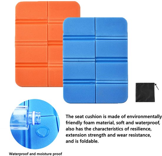2 STKS Vouwschuim Zitmat Thermisch Geïsoleerd Vouwen Zitkussen Vochtbestendig Vouwen Seat Mat XPE Draagbare Waterdichte Mat voor Outdoor Camping Park — afbeelding 3