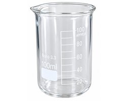 Bekerglas 100 ml – Gegradueerd – Laag Model – Hittebestendig Borosilikaatglas 3.3