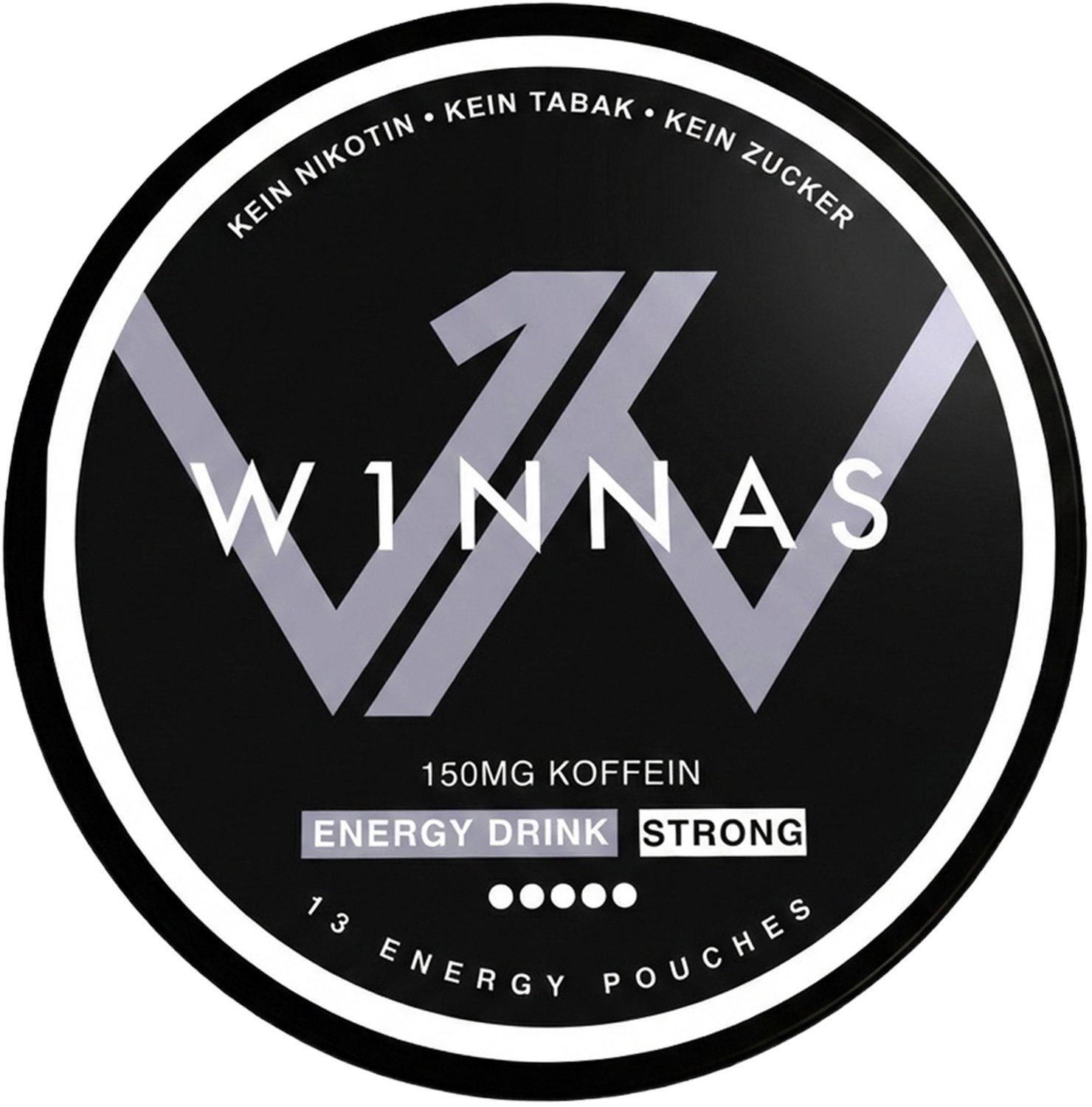 W1nnas Energy Pouches energy drink strong verpakking met 13 Pouches
