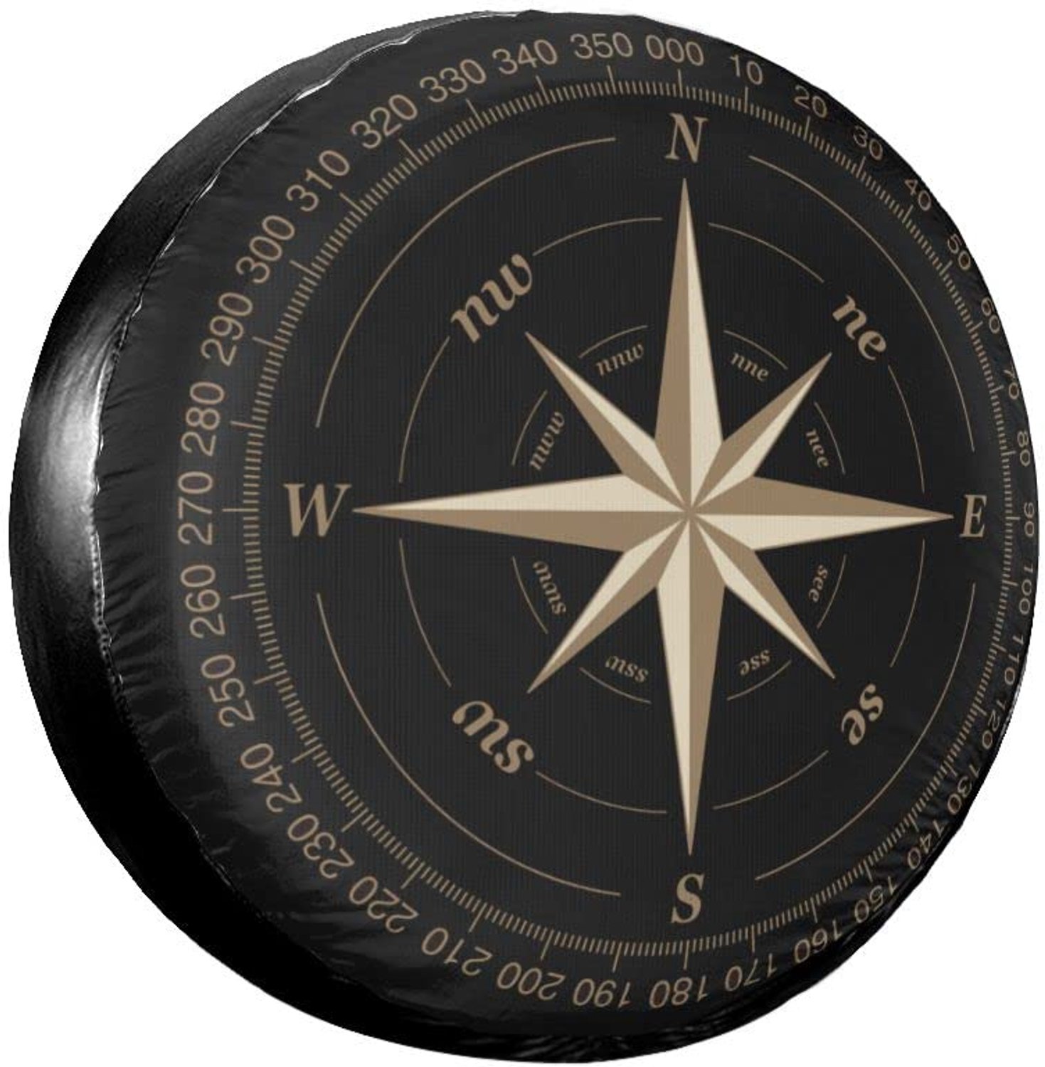 Spare Car Wheel Tire Cover, Compass Pattern Print, Universal Waterproof Wheel Covers Protection, Suit for SUV, RV, Trailer, Car Wheel Accessories (70-