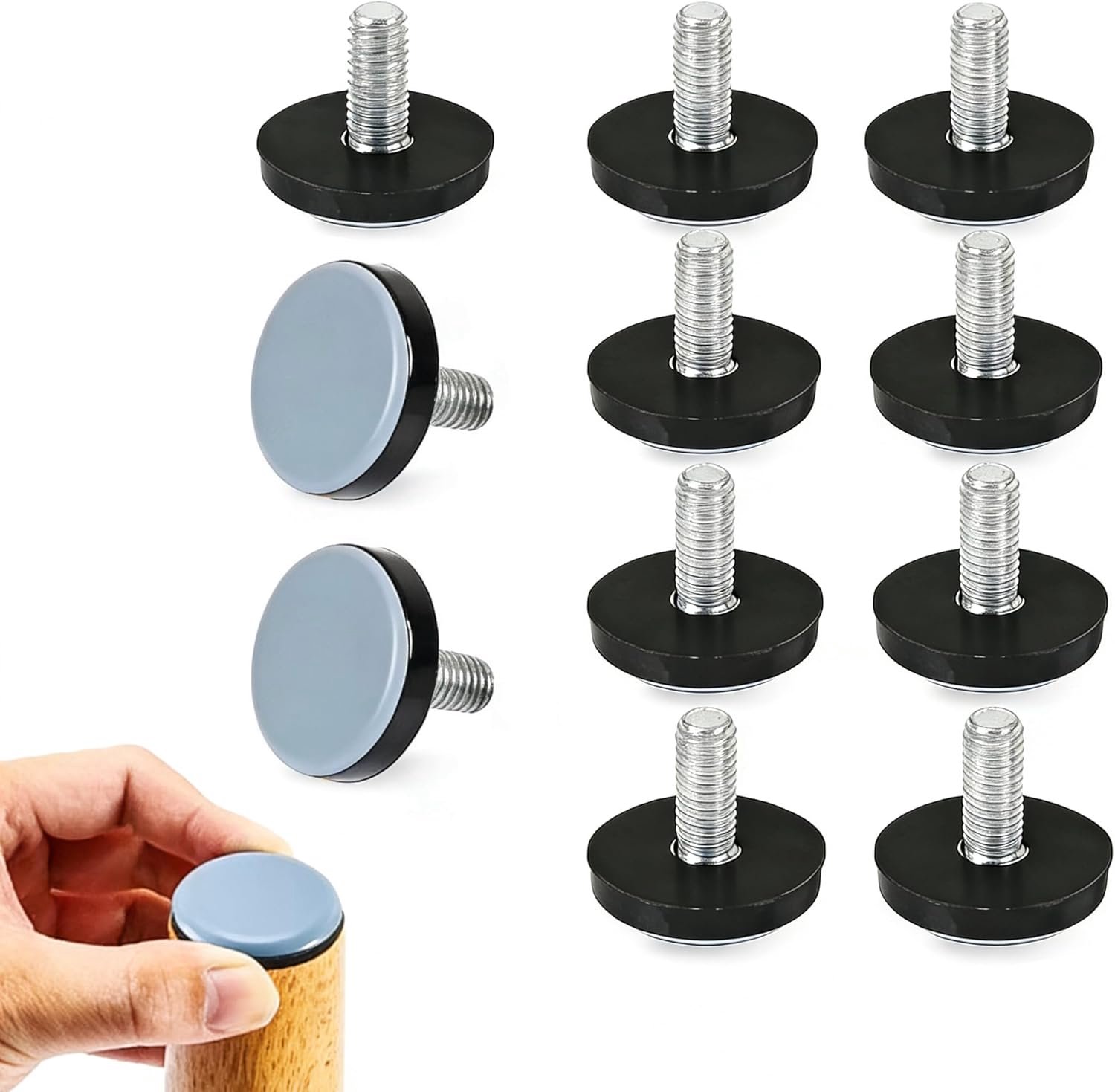 Teflon glijders M6 - 23 mm voor meubels - verstelbaar - beschermt vloeren - ShopVlot