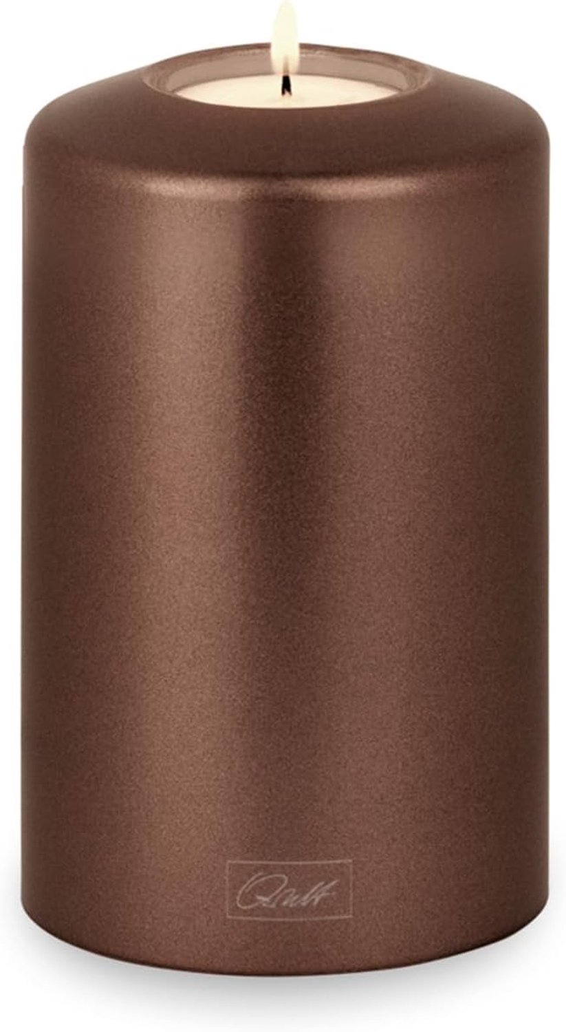 Theelichthouder kaarsvorm 8 + 10 cm - kunststof in bronzen kleur - inclusief theelicht - ShopVlot