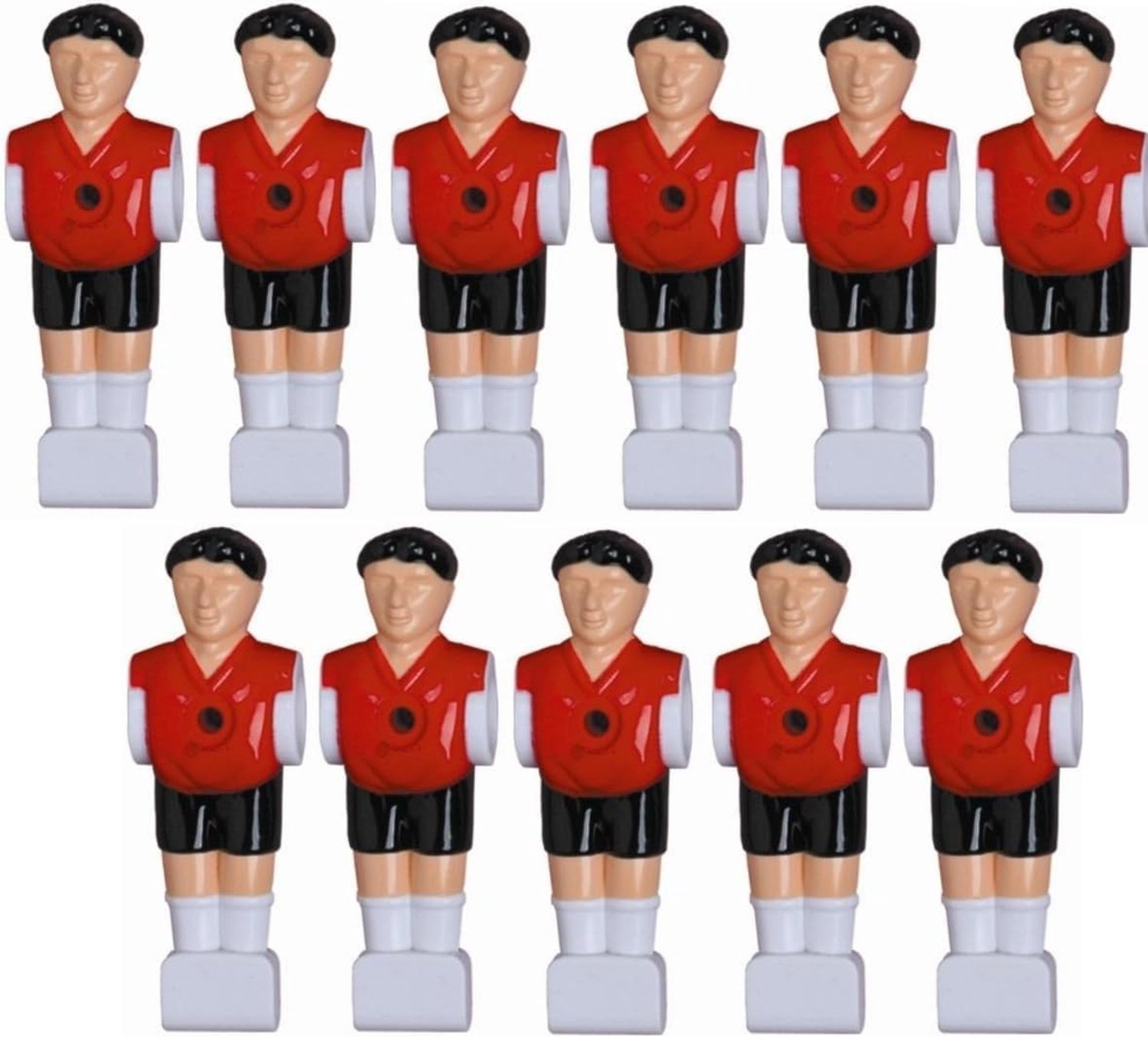 Kickerfiguren 11 stuks - 16 mm stangen - rood-zwart - inclusief schroeven en moeren - ShopVlot