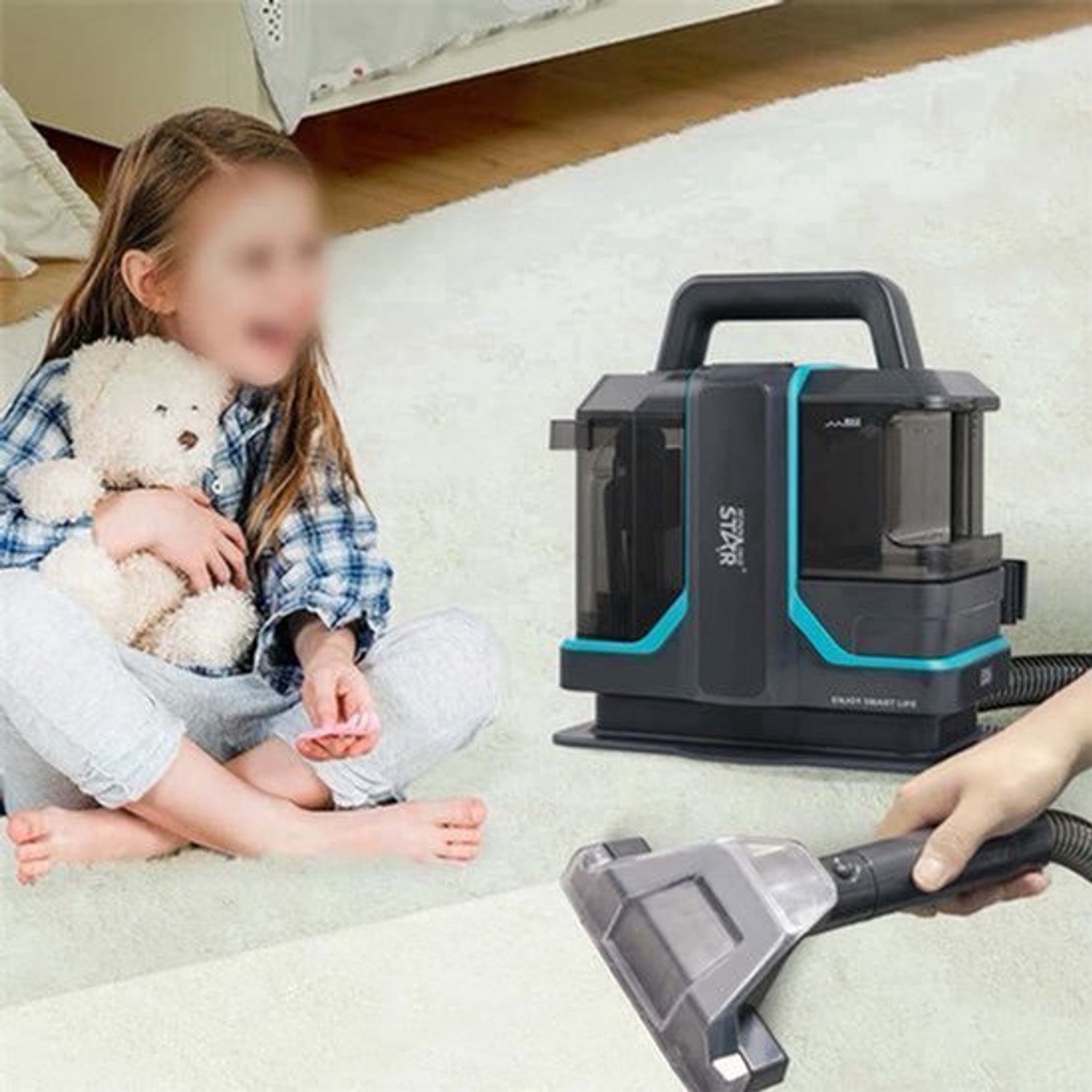 Tapijtreiniger Handheld - 450W 11KPa Zuigkracht - 1080 ml Tankinhoud - ABS Materiaal - Voor Auto En Bank - Vlekkenreiniger