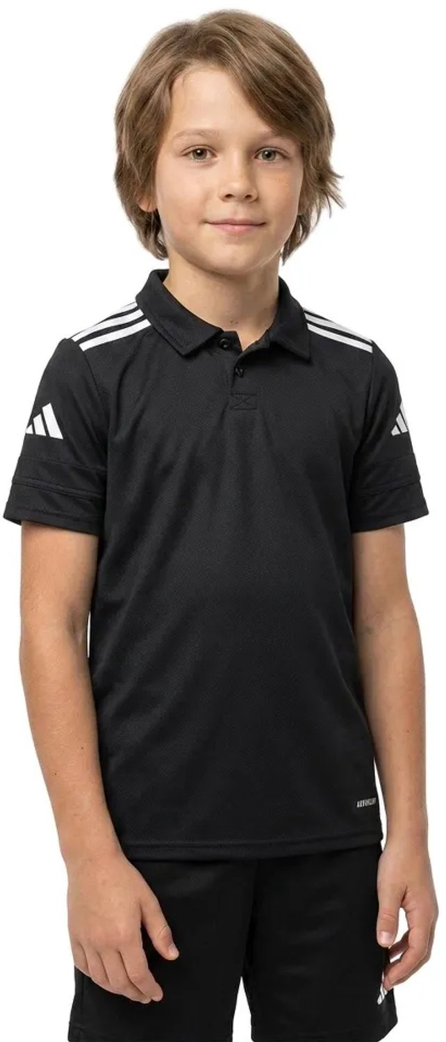 Adidas Squadra 25 Cotton Korte Mouw Poloshirt 15-16 Years Kinderen Zwart