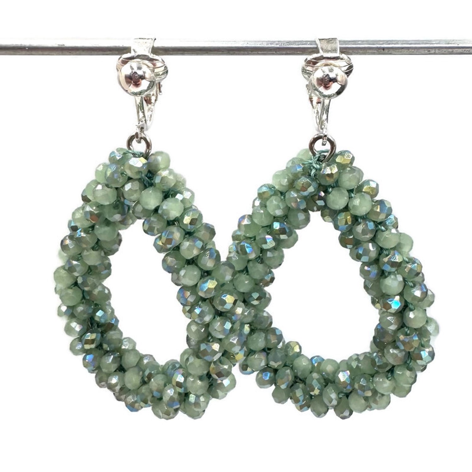 Clip Oorbellen dames - Oorclips - Kralendruppel- Mintgroen - MNQ bijoux