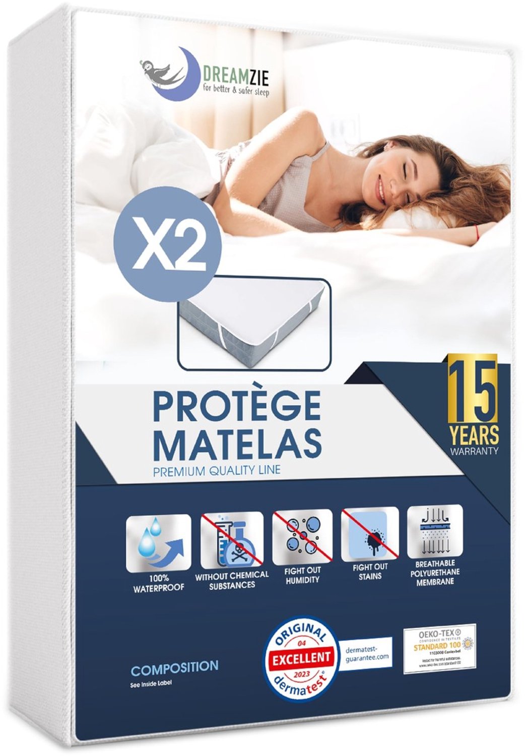 Duraxl Matrasbeschermer - 140 x 190 cm - Waterdicht - Met 4 elastische hoeken Geel