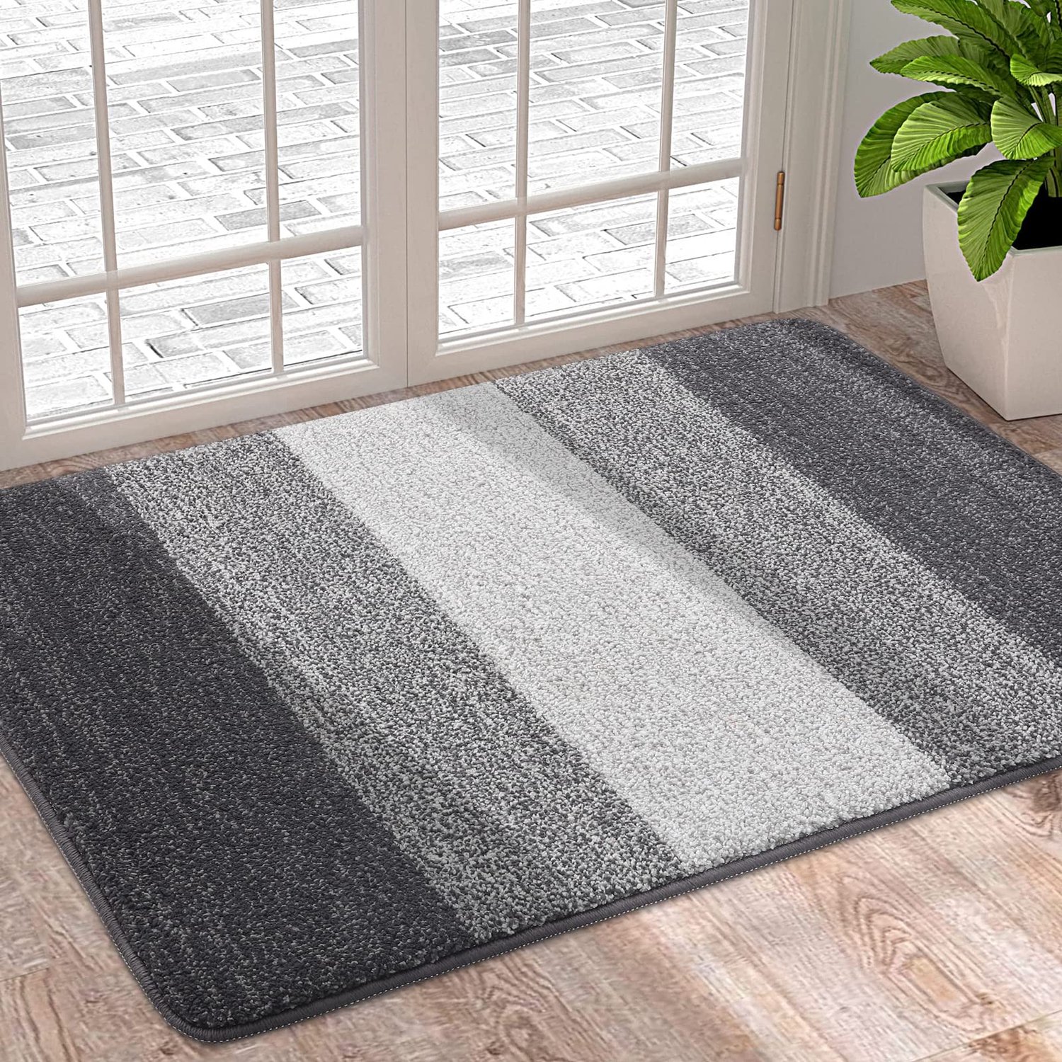OLANLY Binnen Deurmat - Antislip Deurmat - Droogloopmat - 61x150 cm - Grijs