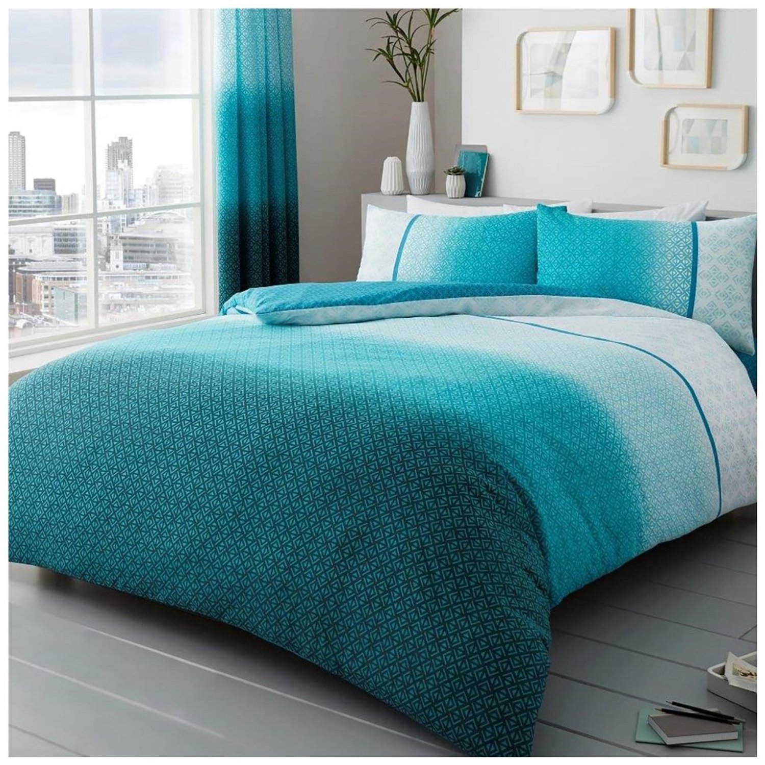 Duraxl Beddengoedset - Polykatoen - Blauwgroen - 200 x 200 cm