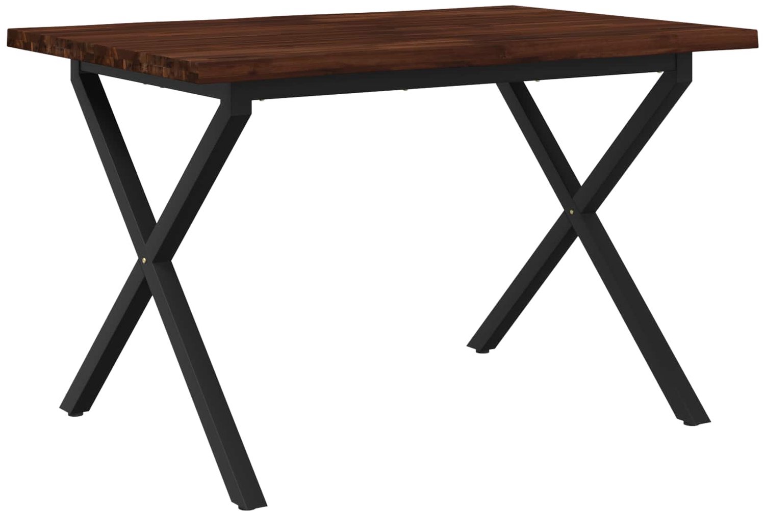 vidaXL Eettafel - met - levendige - rand - 110 - x - 55 - x - 75 - cm Donkerbruin en Zwart