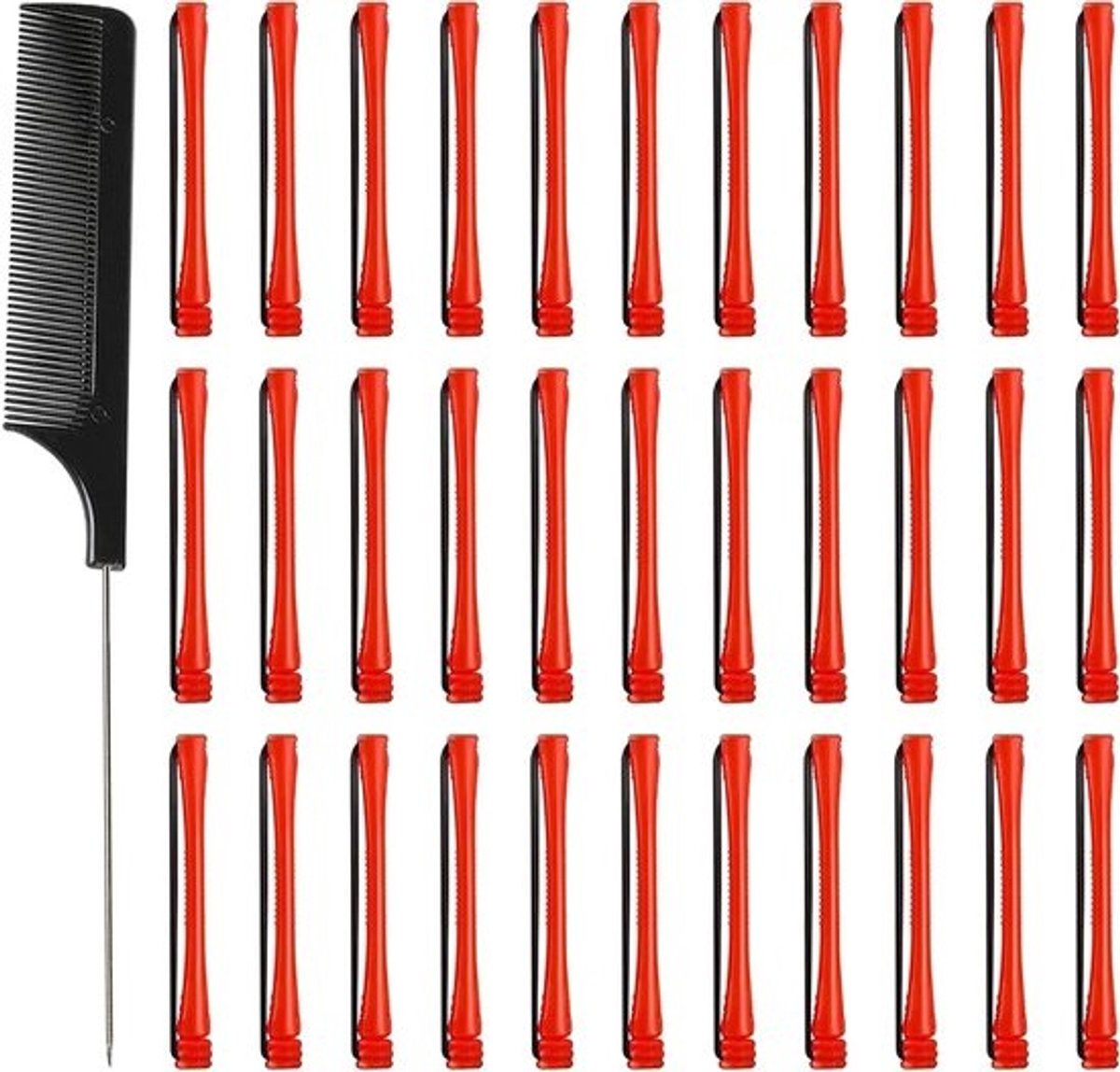60 stuks haarrollers set van 5 mm diameter - Plastic krulrollers voor permanente krullen met kam - Veilig en beschadigingsvrij krullen voor gezond haar