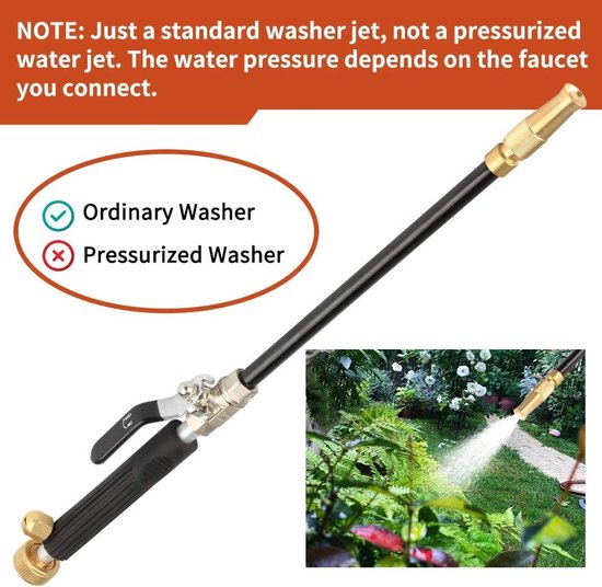 Jet Deep Hogedrukreiniger met messing tuinslanguiteinde, 2 D¨¹ voor het reinigen van ramen thuis, buiten, autowassen, zwart (instelbaar type + ventilatortype) — afbeelding 3